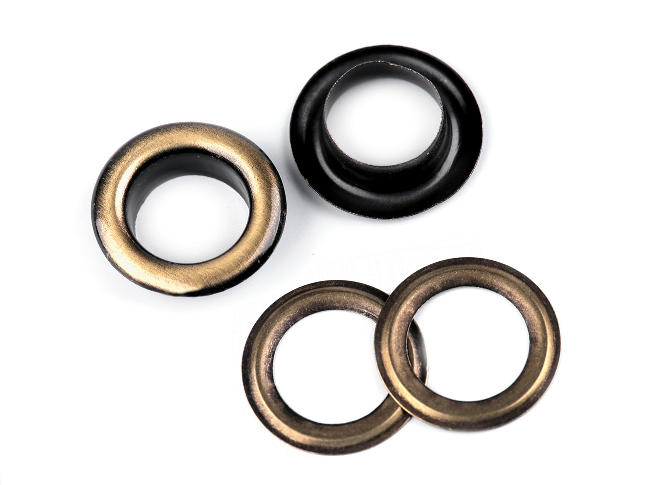 Ocheți metalici inoxidabili, ø10 mm - Alamă antică (10 Perechi)