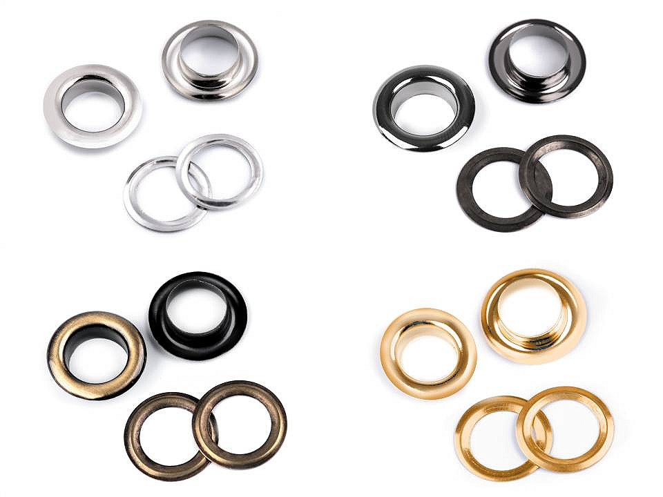 Ocheți metalici inoxidabili, ø10 mm - Alamă antică (10 Perechi)