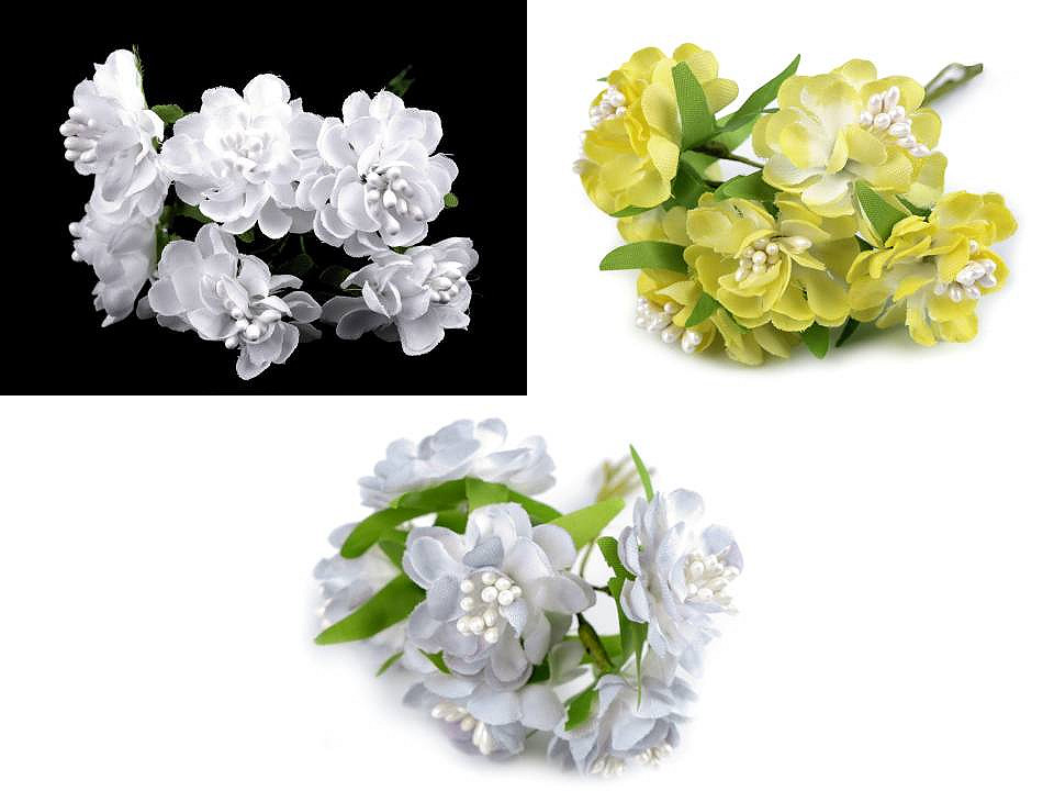 Flori artificiale decor - Alb (72 Bucăți)