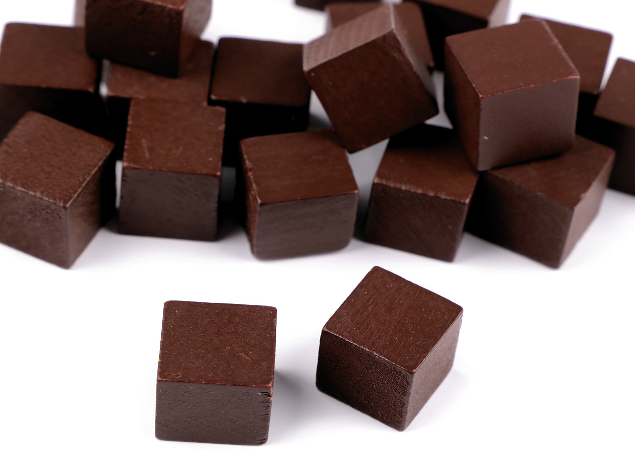 Cuburi lemn, 15x15 mm - Natur (20 Bucăți)