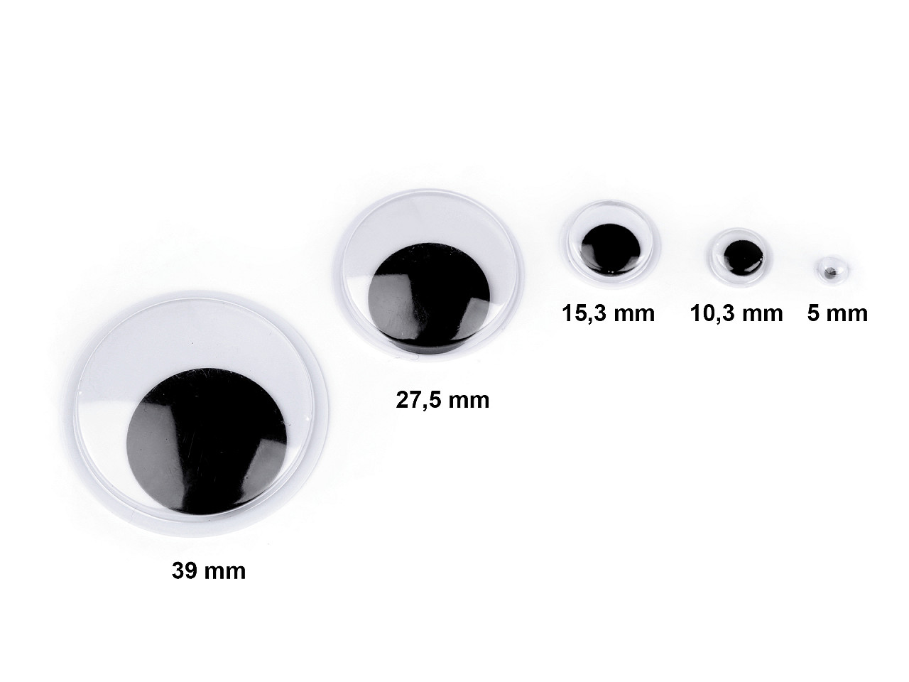 Ochi mobili pentru jucării, mix mărimi - Mix (24 Saci)