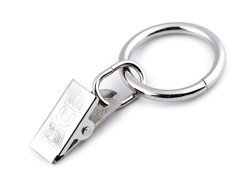 Inele cu clips pentru perdele, ø25 mm - Nichel (20 Bucăți)