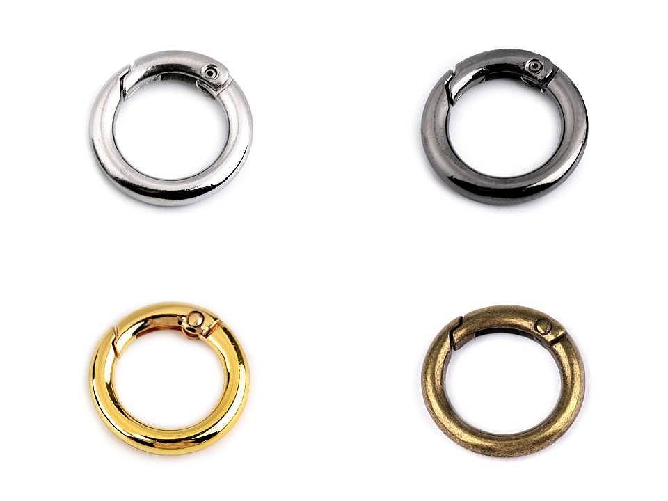 Inel carabină, ø16 mm - Alamă antică (10 Bucăți)