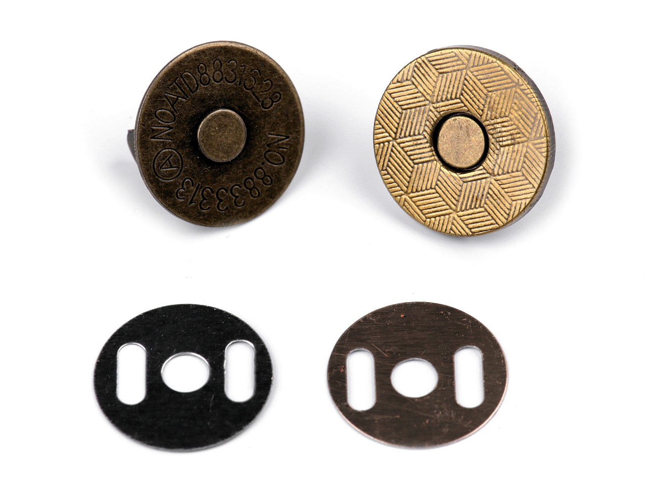 Închizatori / capse magnetice, ø18 mm - Nichel negru (5 Seturi)