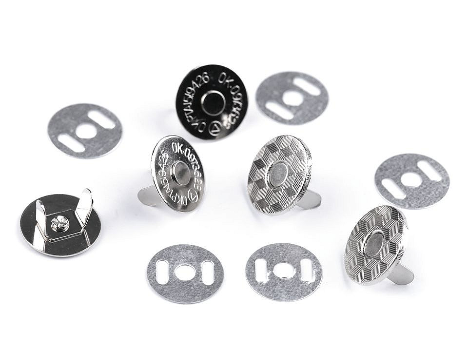 Închizatori / capse magnetice, ø18 mm - Nichel negru (5 Seturi)