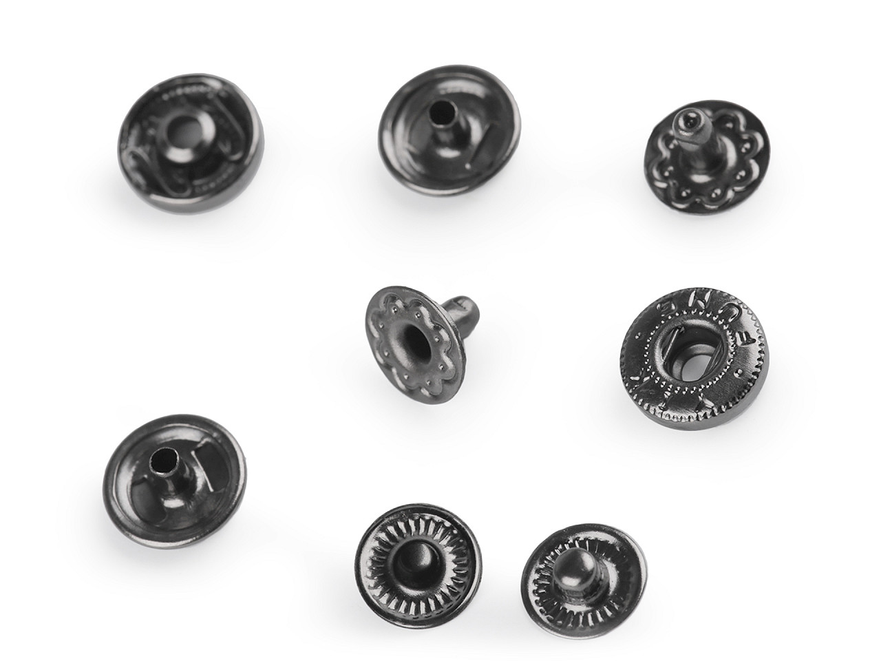 Capse metalice, ø10 mm - Alamă antică (50 Seturi)