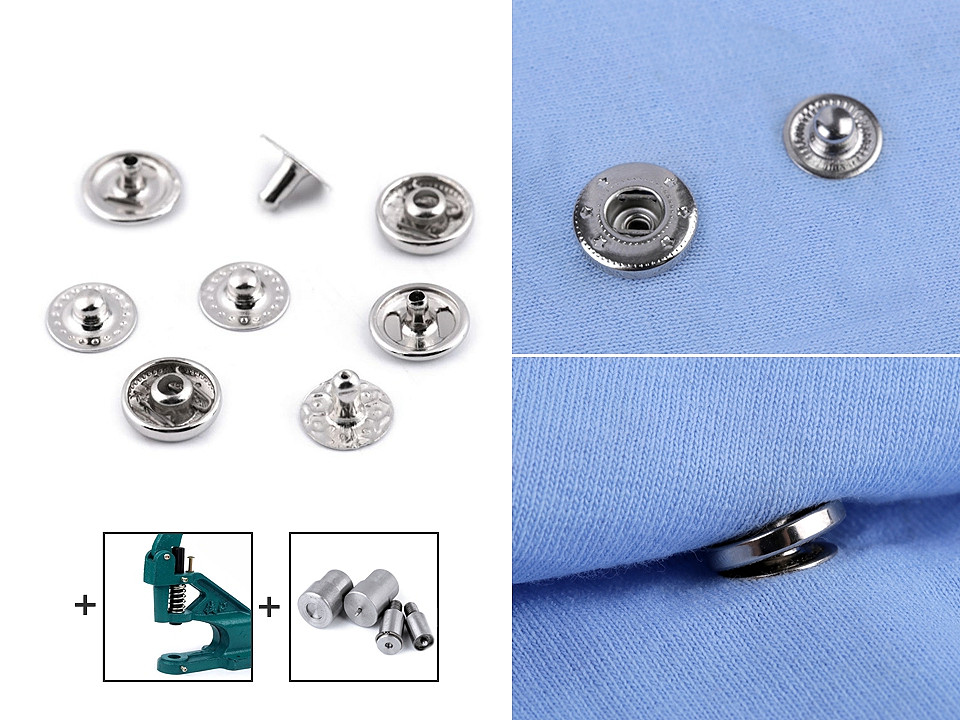 Capse metalice, ø10 mm - Alamă antică (50 Seturi)