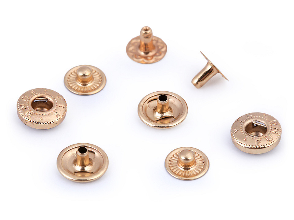 Capse metalice, ø10 mm - Alamă antică (50 Seturi)