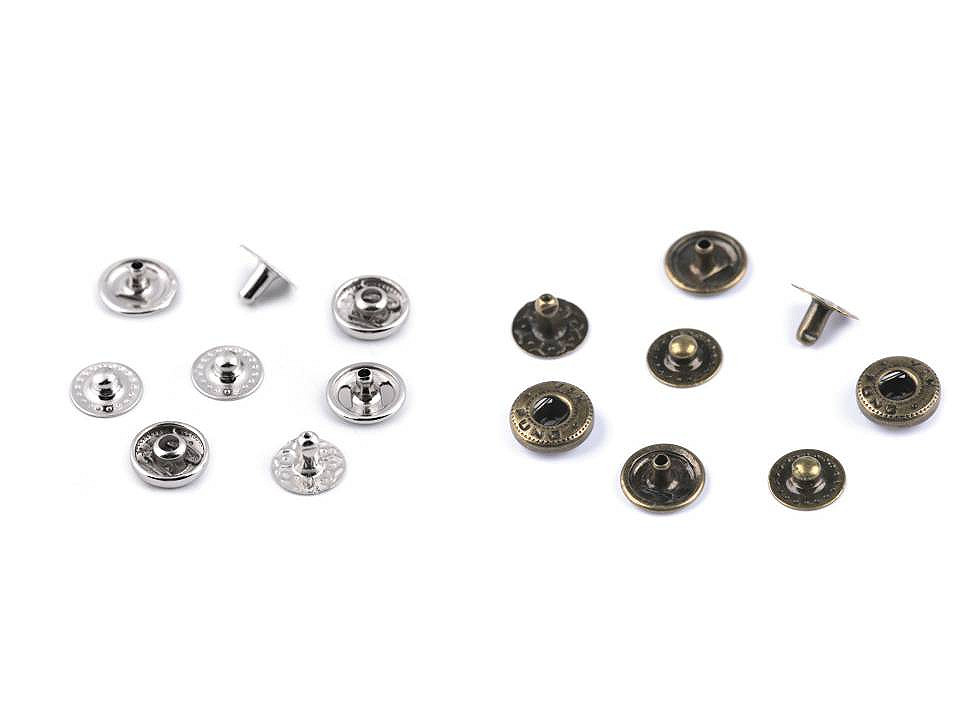 Capse metalice, ø10 mm - Alamă antică (50 Seturi)