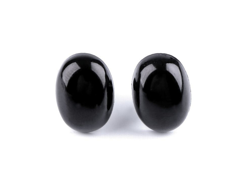 Nas / ochi pentru jucării cu dispozitiv de siguranță, 11x15 mm - Negru (5 Seturi)