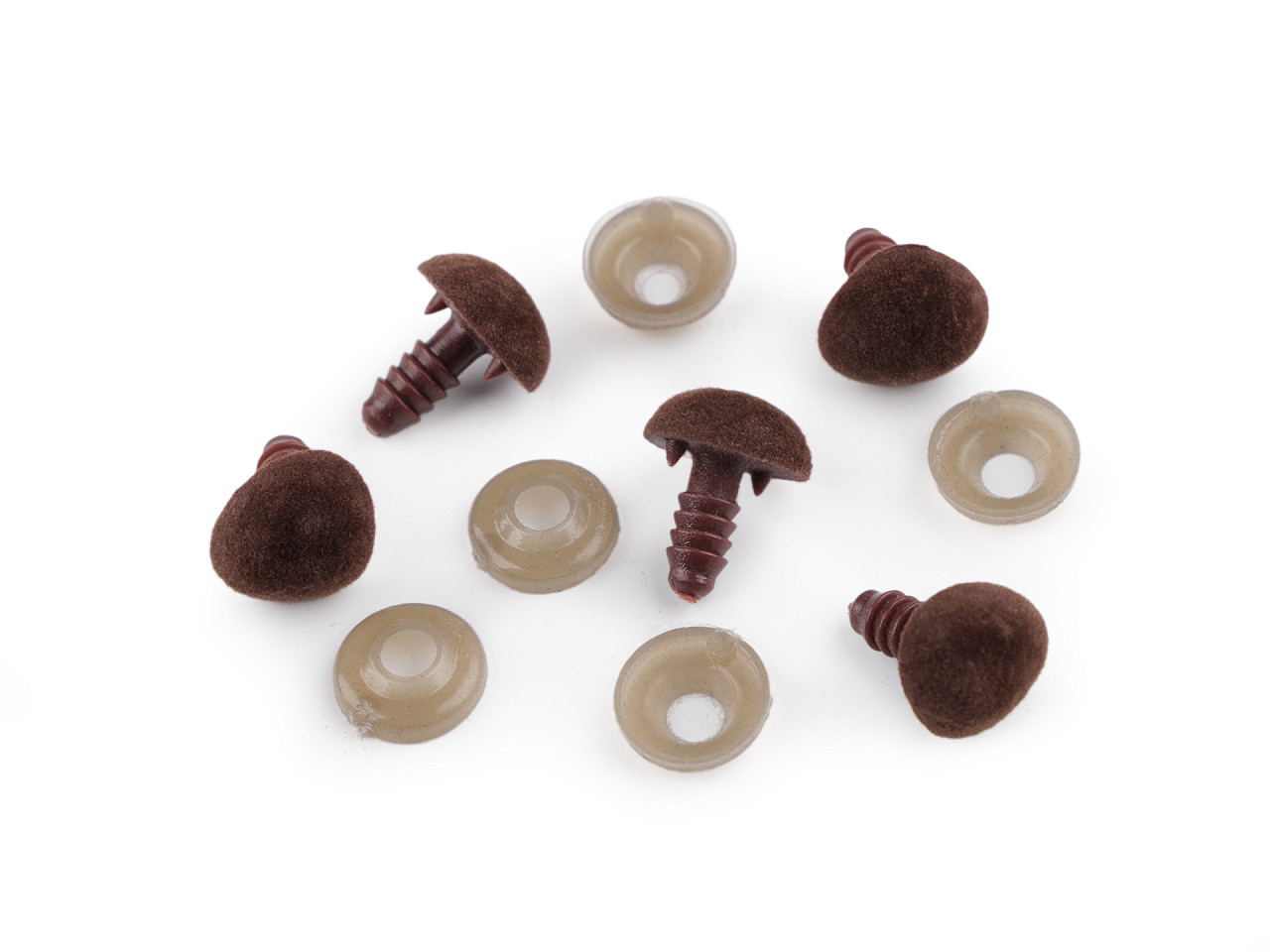 Nas pentru jucării cu dispozitiv de siguranță, 14x15 mm - Roz pudrat (5 Seturi)