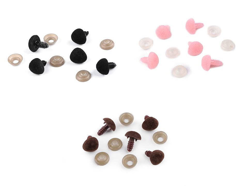 Nas pentru jucării cu dispozitiv de siguranță, 14x15 mm - Roz pudrat (5 Seturi)