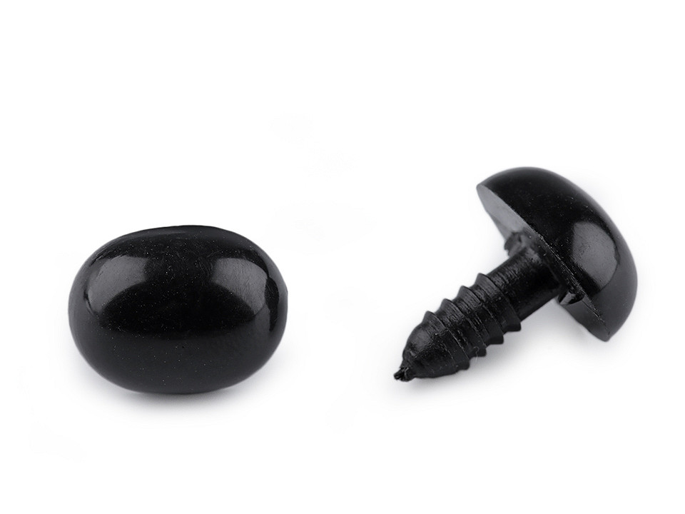 Nas / ochi pentru jucării cu dispozitiv de siguranță, 13x16 mm - Negru (500 Seturi)