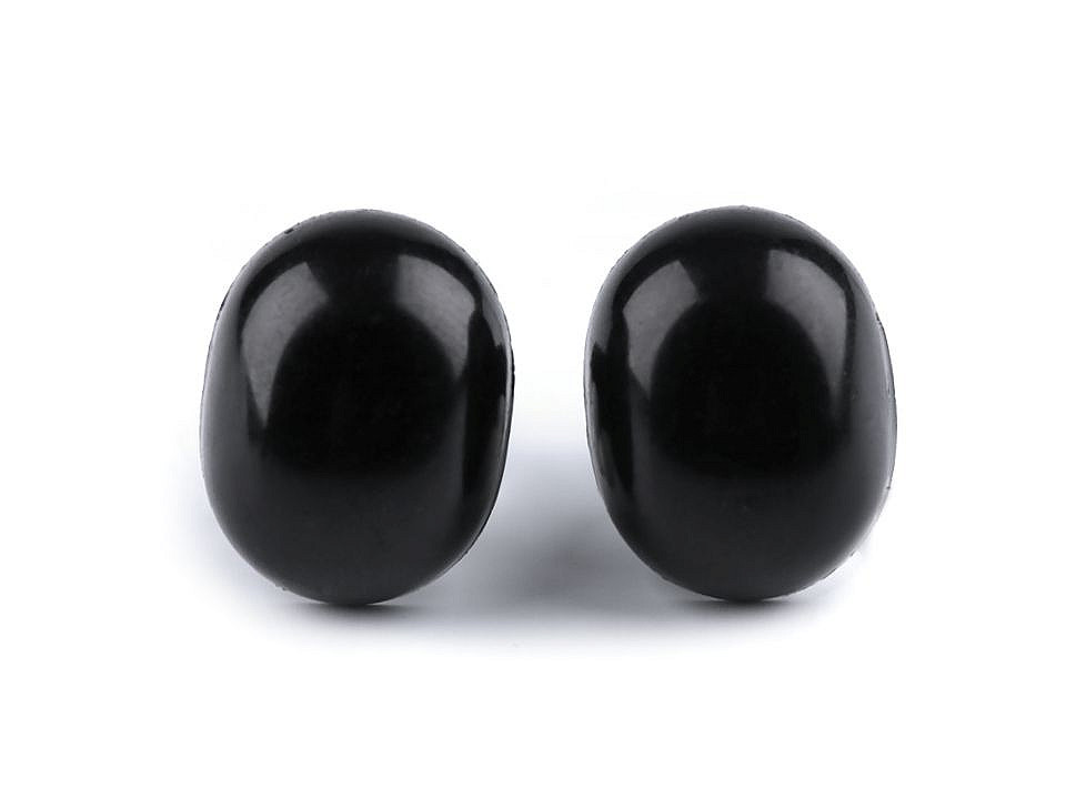 Nas / ochi pentru jucării cu dispozitiv de siguranță, 13x16 mm - Negru (500 Seturi)