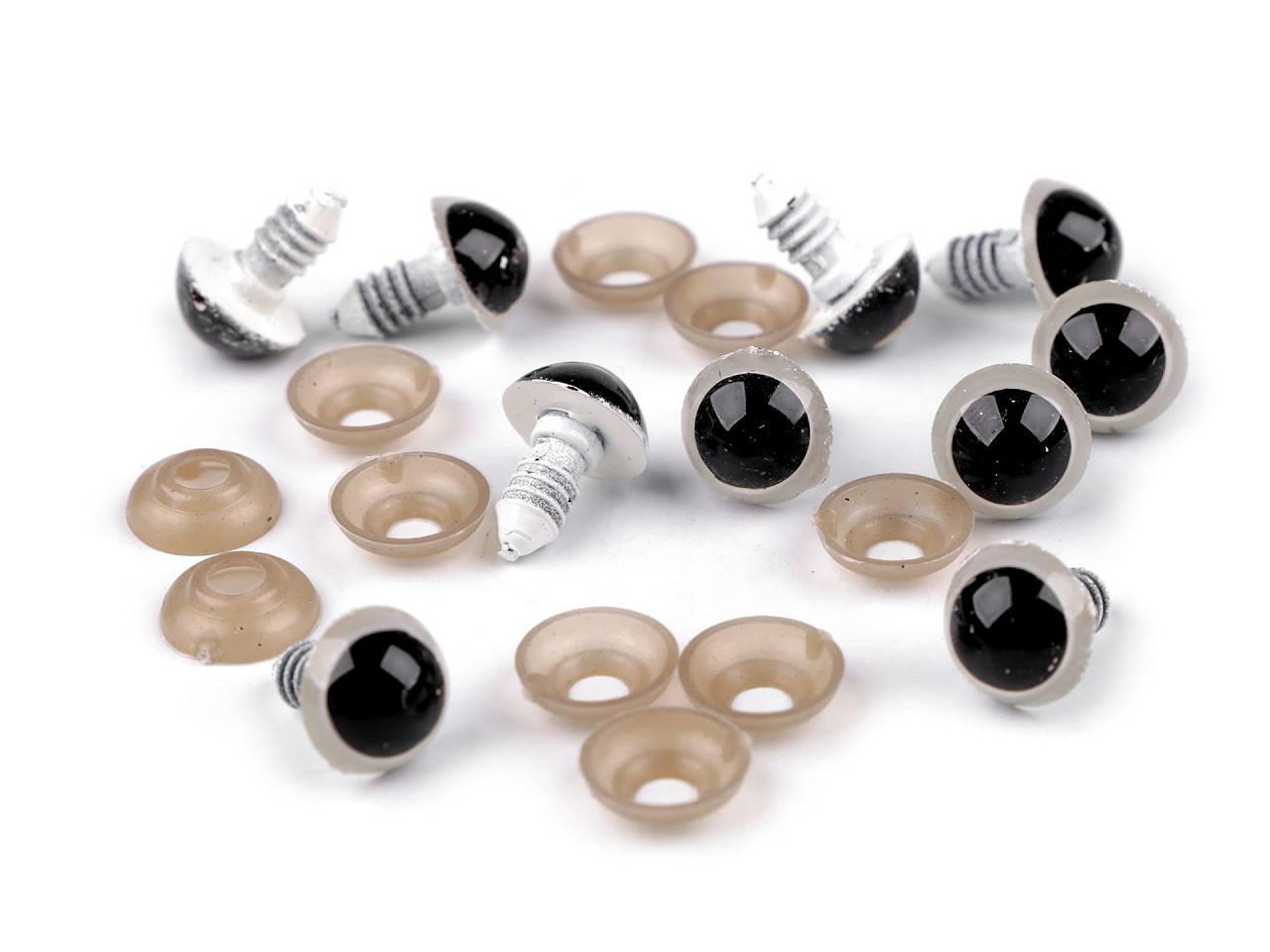 Ochi pentru jucării cu dispozitiv de siguranță, ø14 mm - Verde (40 Seturi)