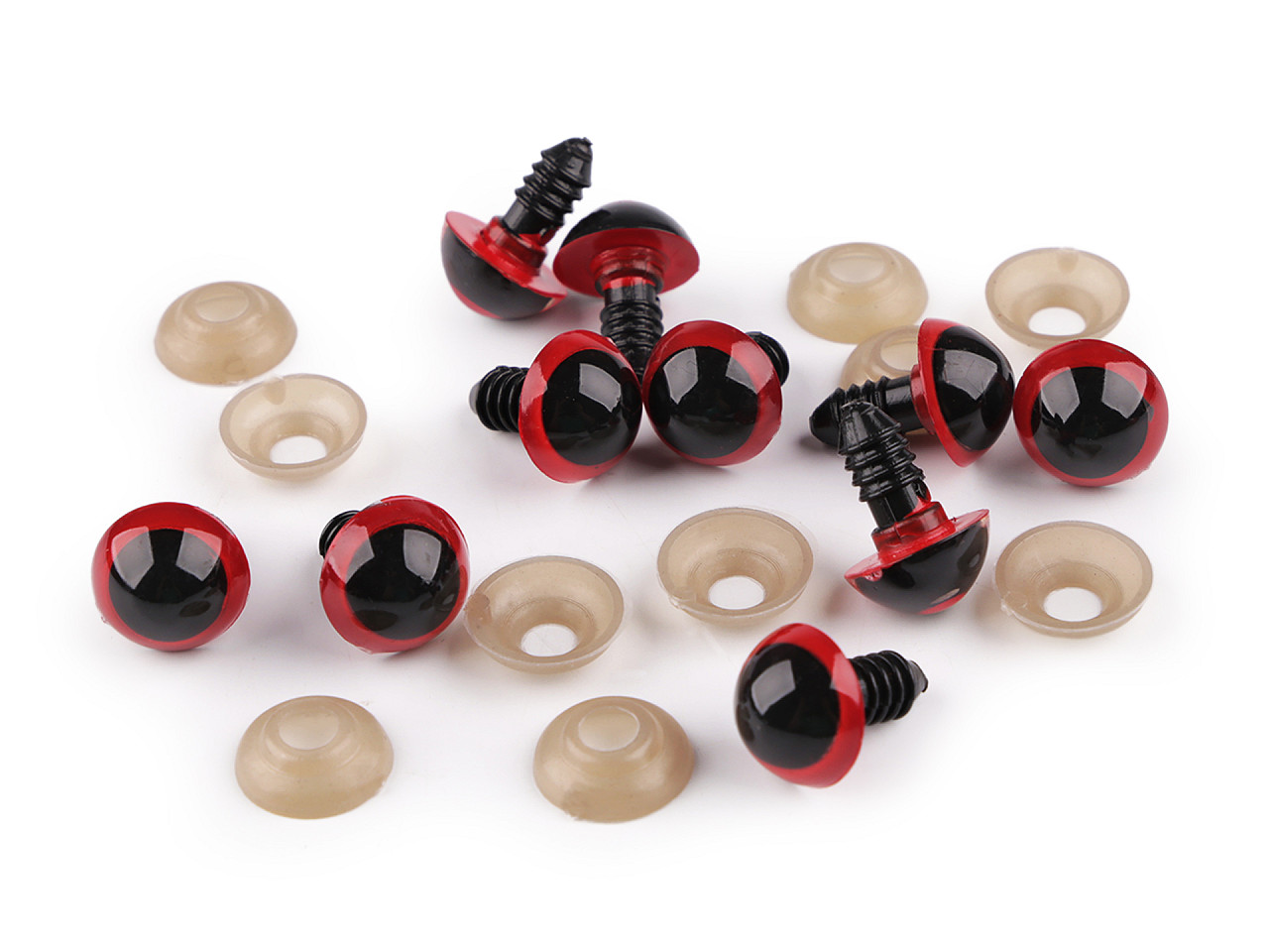 Ochi pentru jucării cu dispozitiv de siguranță, ø14 mm - Verde (40 Seturi)