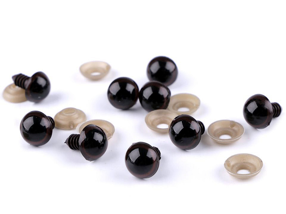 Ochi pentru jucării cu dispozitiv de siguranță, ø14 mm - Verde (40 Seturi)