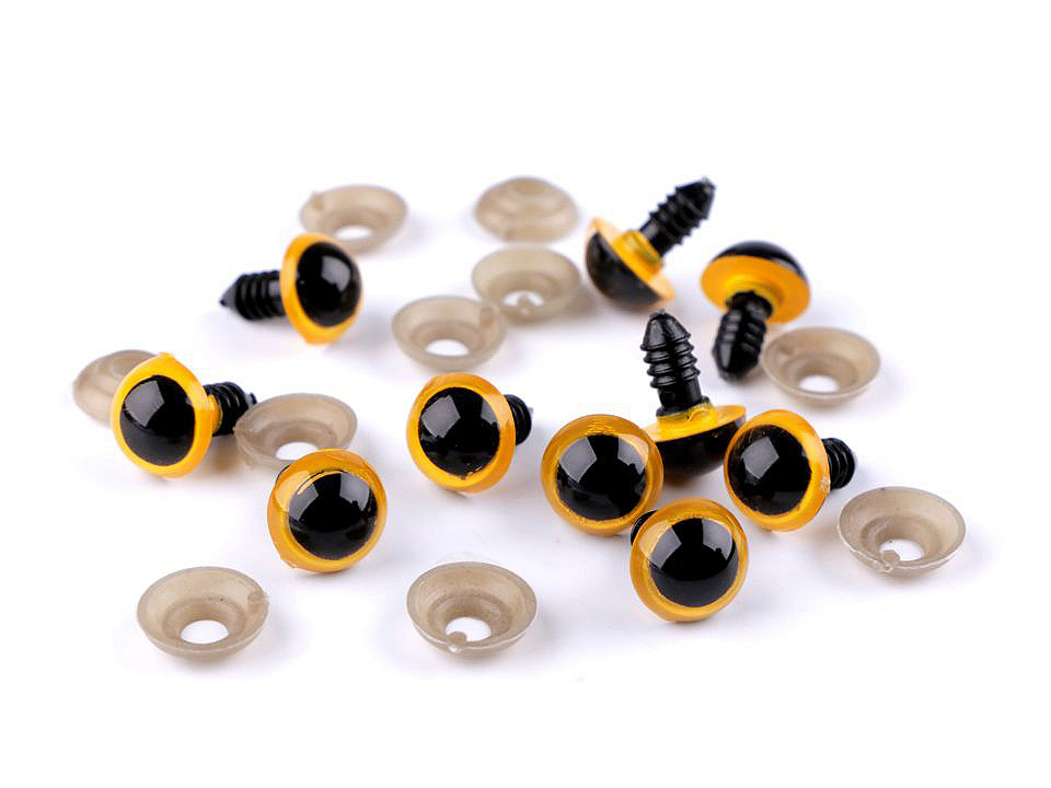 Ochi pentru jucării cu dispozitiv de siguranță, ø14 mm - Verde (40 Seturi)