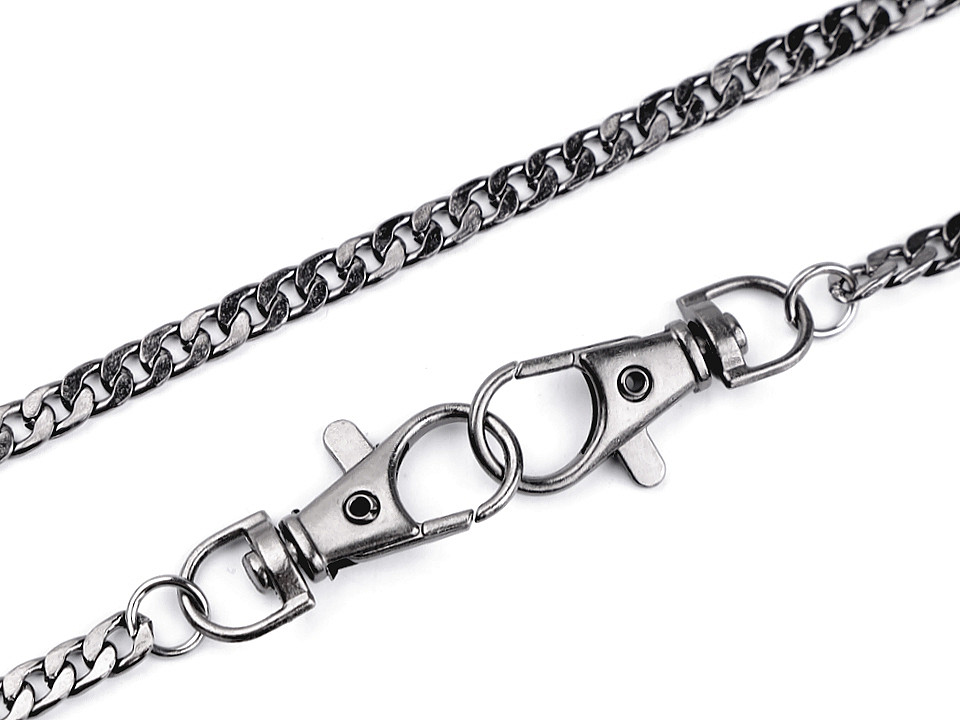 Lanț cu carabină pentru poșete, 117 cm - Nichel negru (4 Bucăți) Lanț cu carabină pentru poșete, 117 cm - Nichel negru (4 Bucăți)