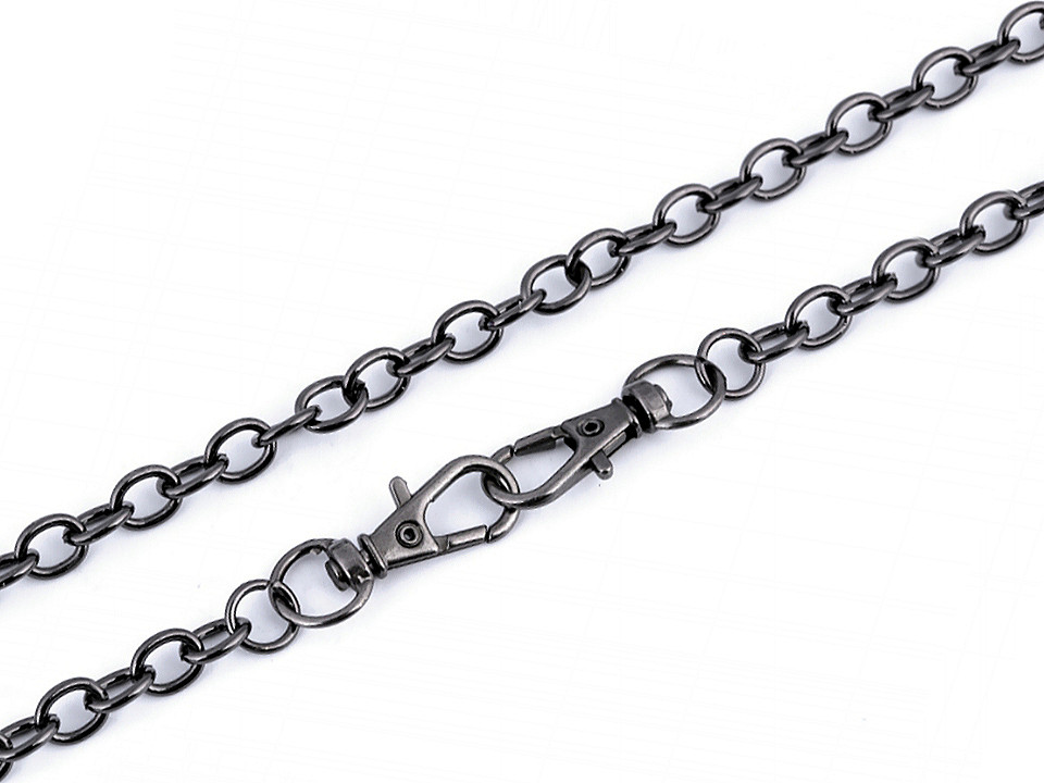 Lanț cu carabină pentru poșete, 120 cm - Nichel negru (1 Bucată)