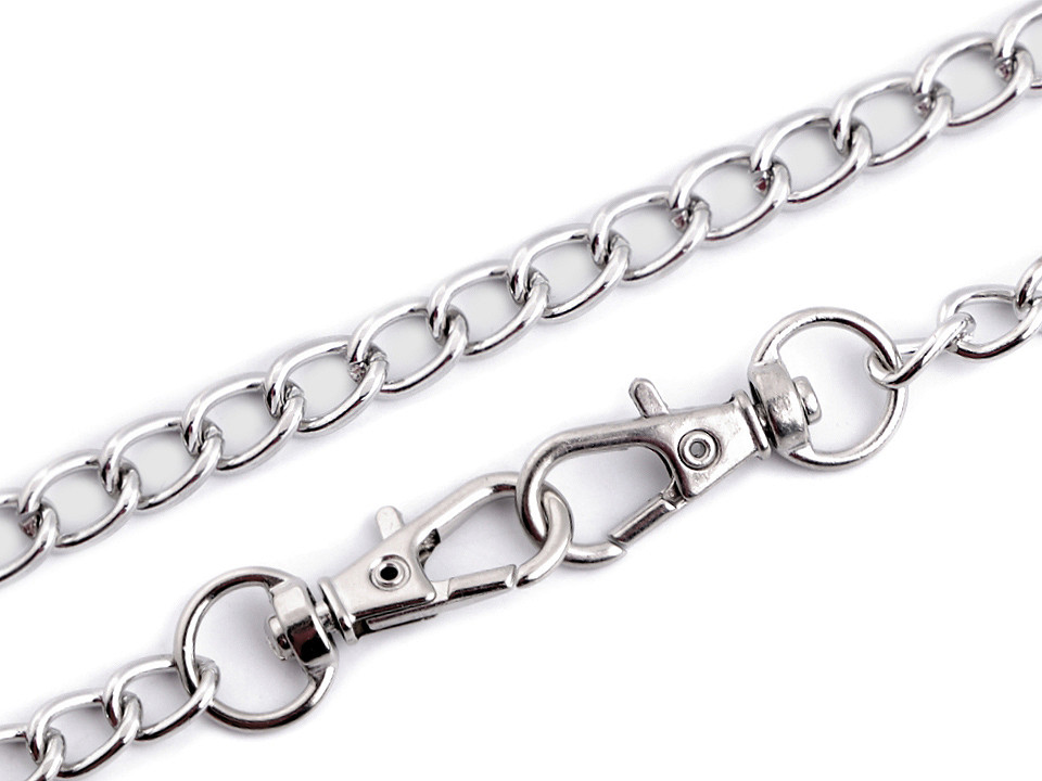 Lanț cu carabină pentru poșete, 120 cm - Nichel (1 Bucată)