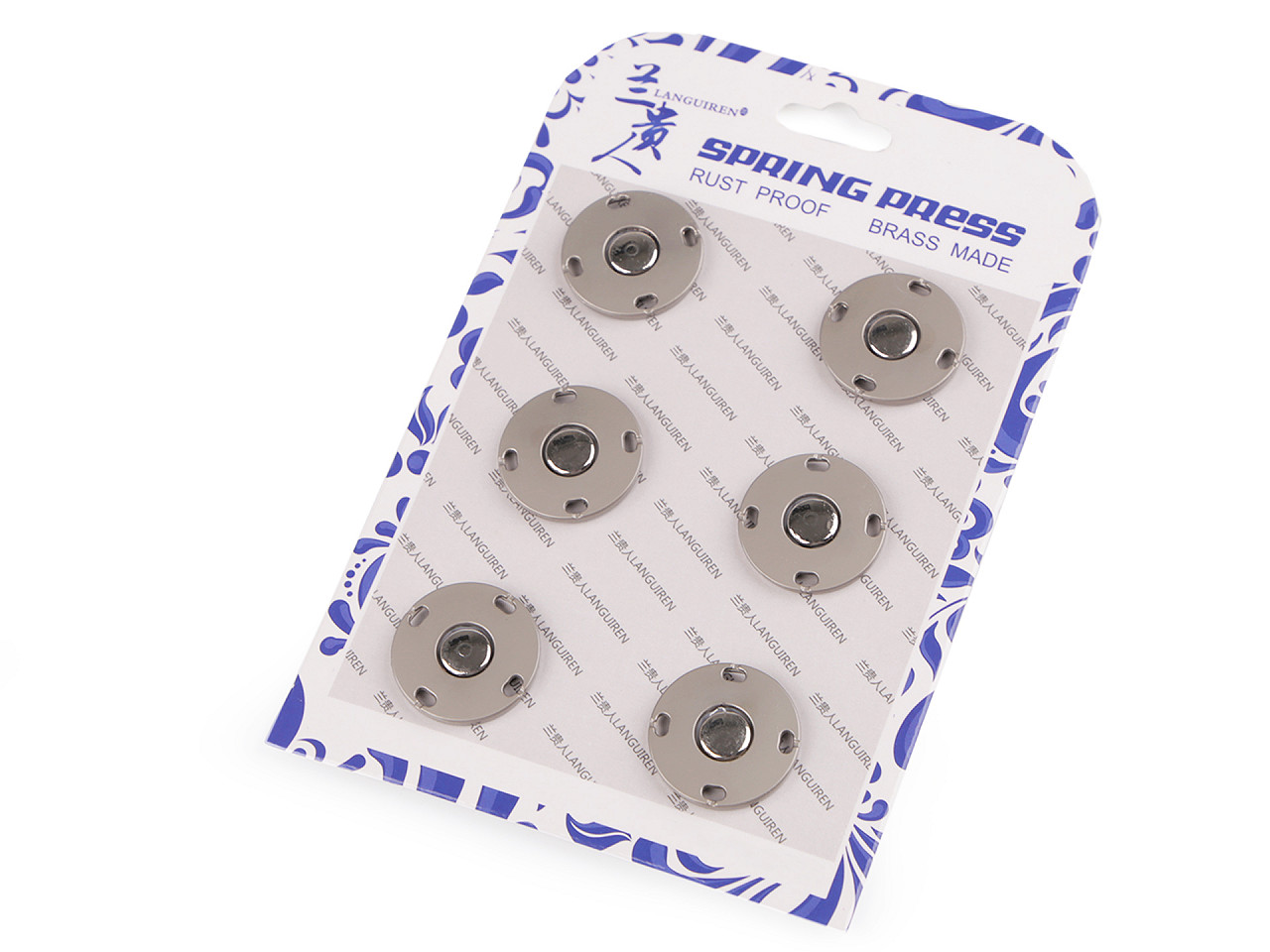 Capse de cusut decorative, ø20 mm - Nichel (6 Perechi)