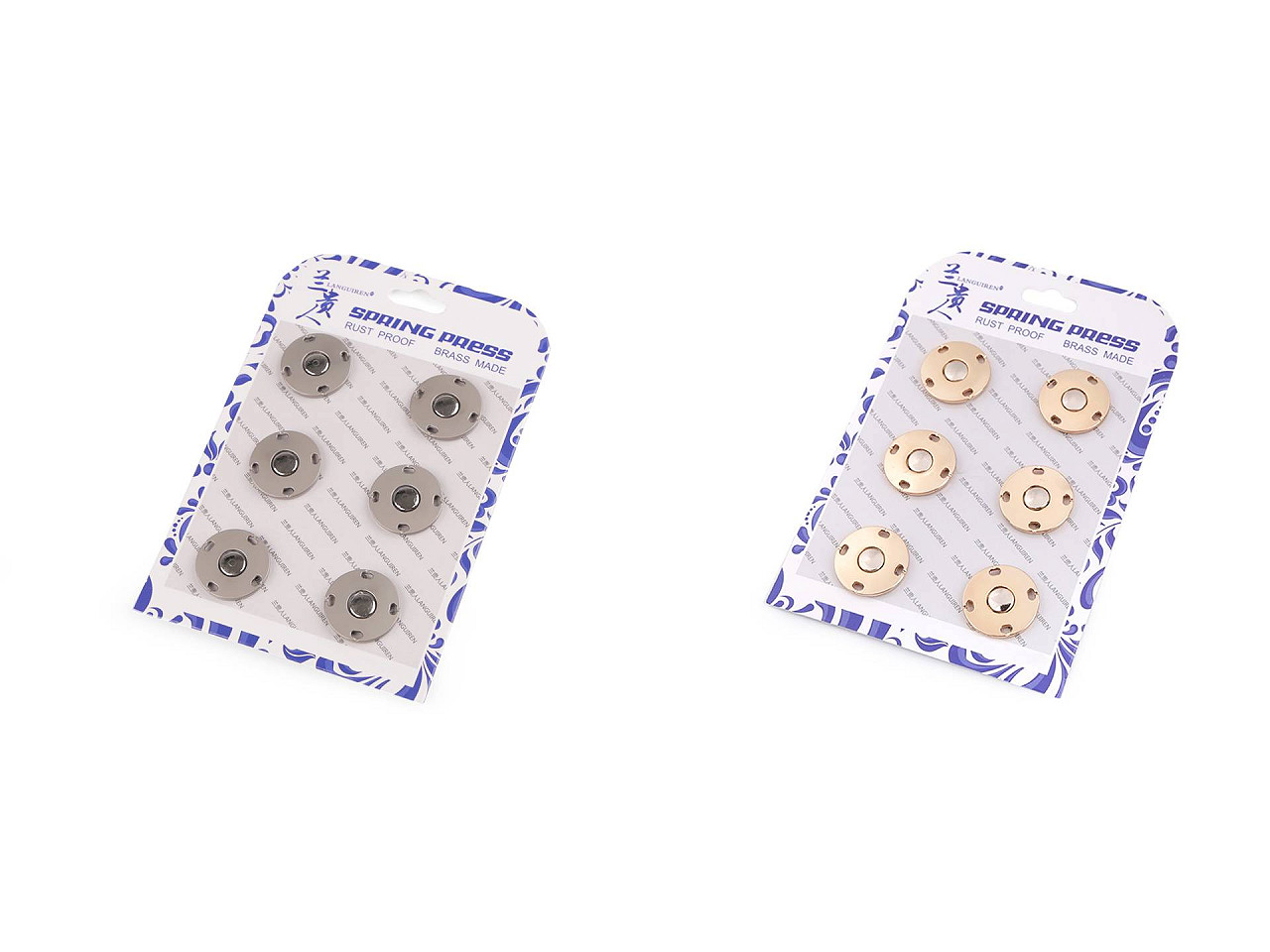 Capse de cusut decorative, ø20 mm - Nichel (6 Perechi)