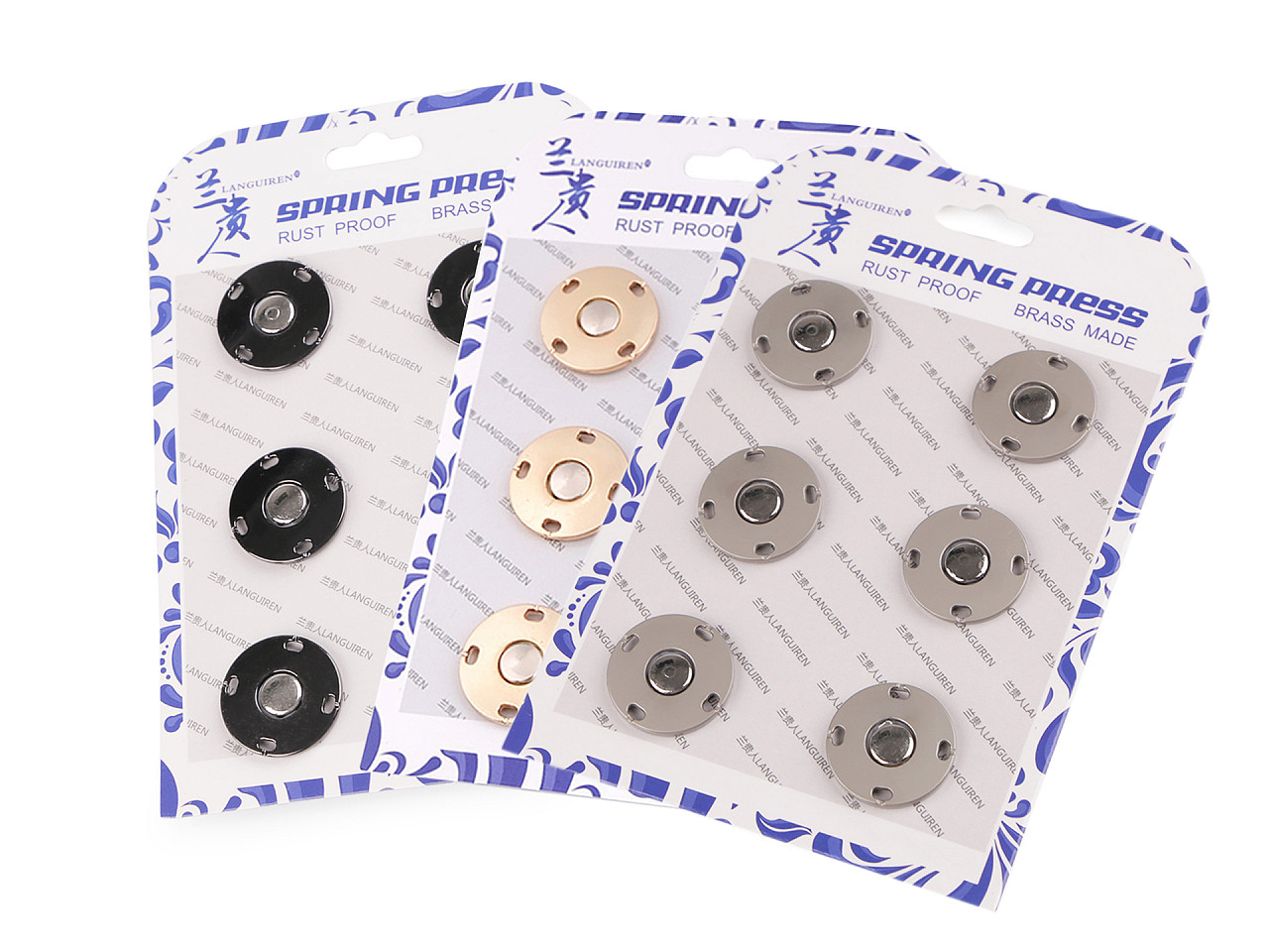 Capse de cusut decorative, ø20 mm - Nichel (6 Perechi)