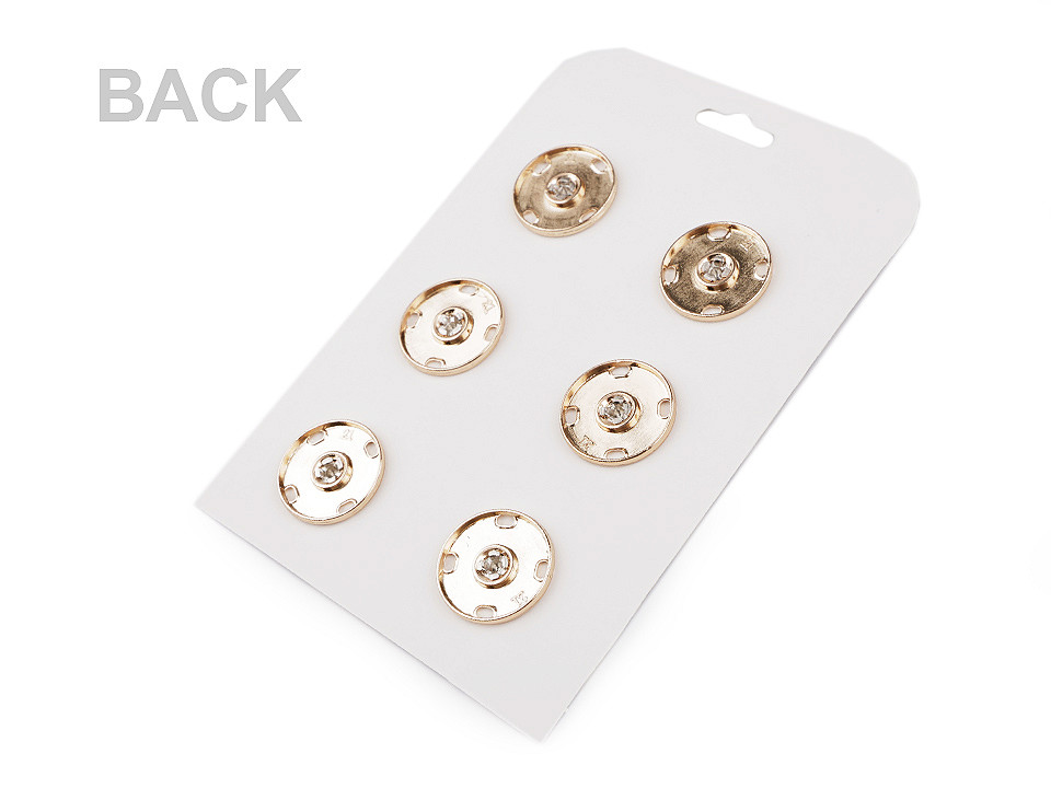 Capse de cusut decorative, ø20 mm - Nichel (6 Perechi)