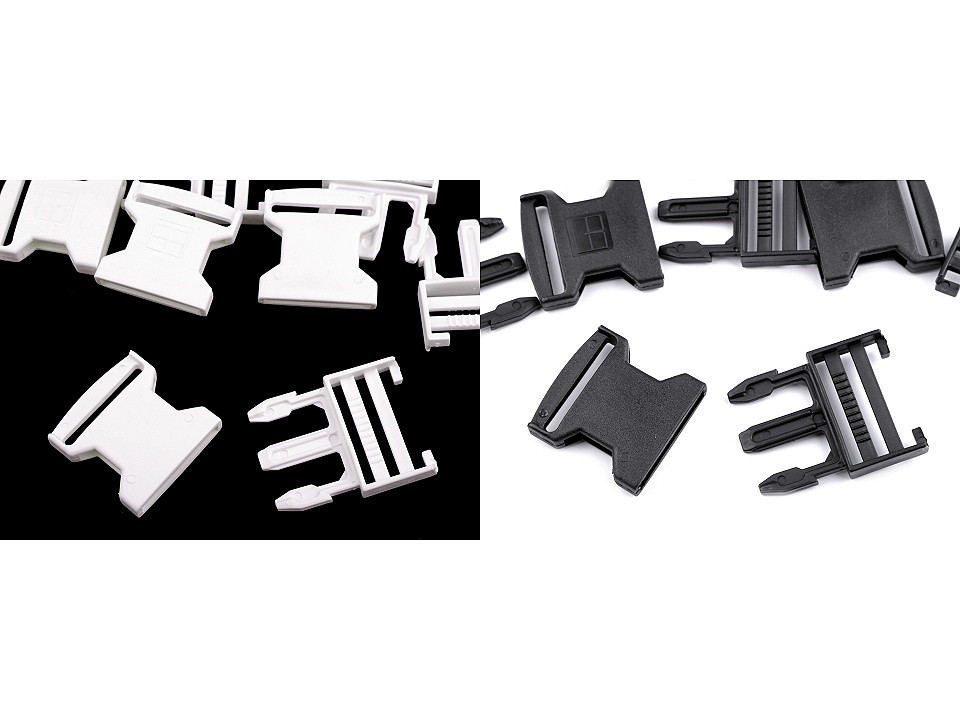 Cataramă trident, lățime 40 mm - Negru (5 Perechi)