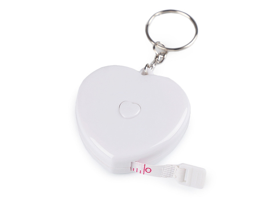 Ruletă breloc, lungime 150 cm - Alb (1 Bucată)