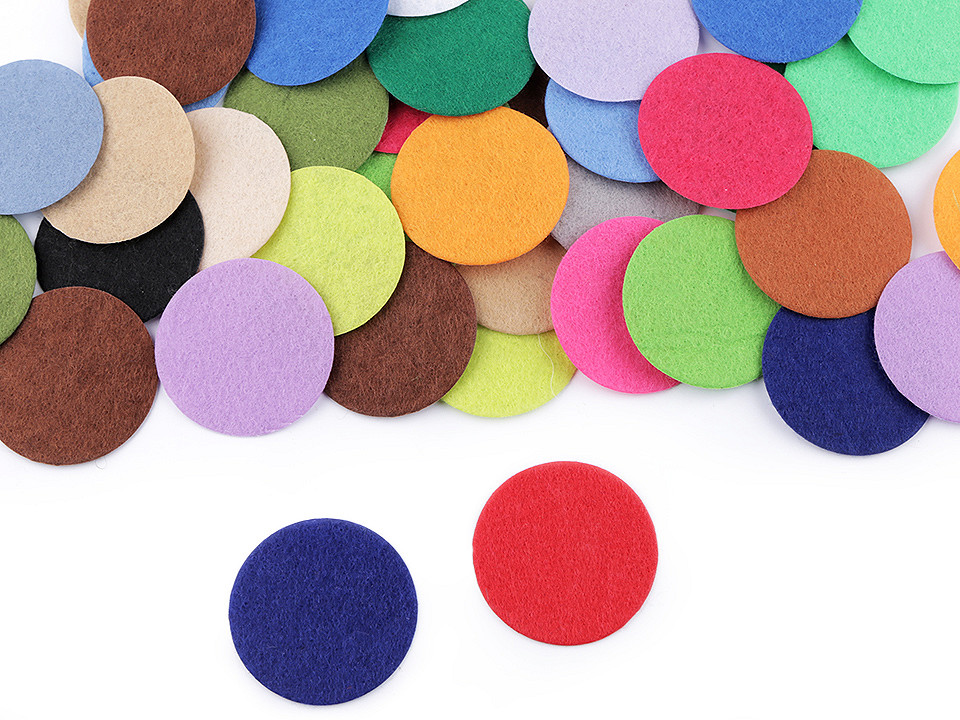 Rondele din fetru, ø4 cm - Mix (25 Bucăți)