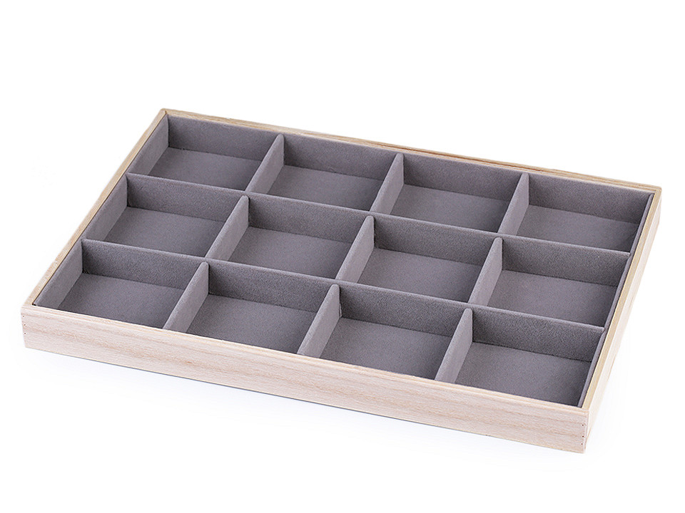 Panou prezentare bijuterii, interior catifelat - Gri neutral (1 Bucată)