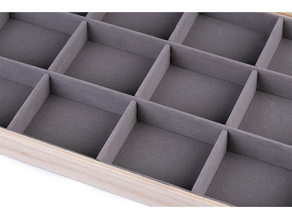 Panou prezentare bijuterii, interior catifelat - Gri neutral (1 Bucată)