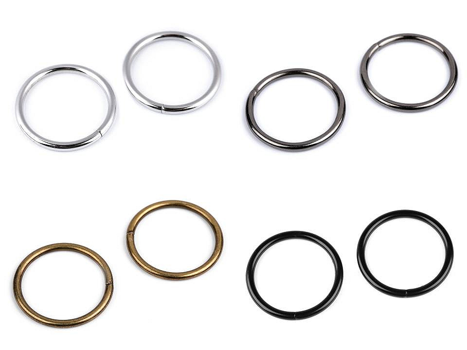 Inele metalice, ø35 mm - Nichel (10 Bucăți)