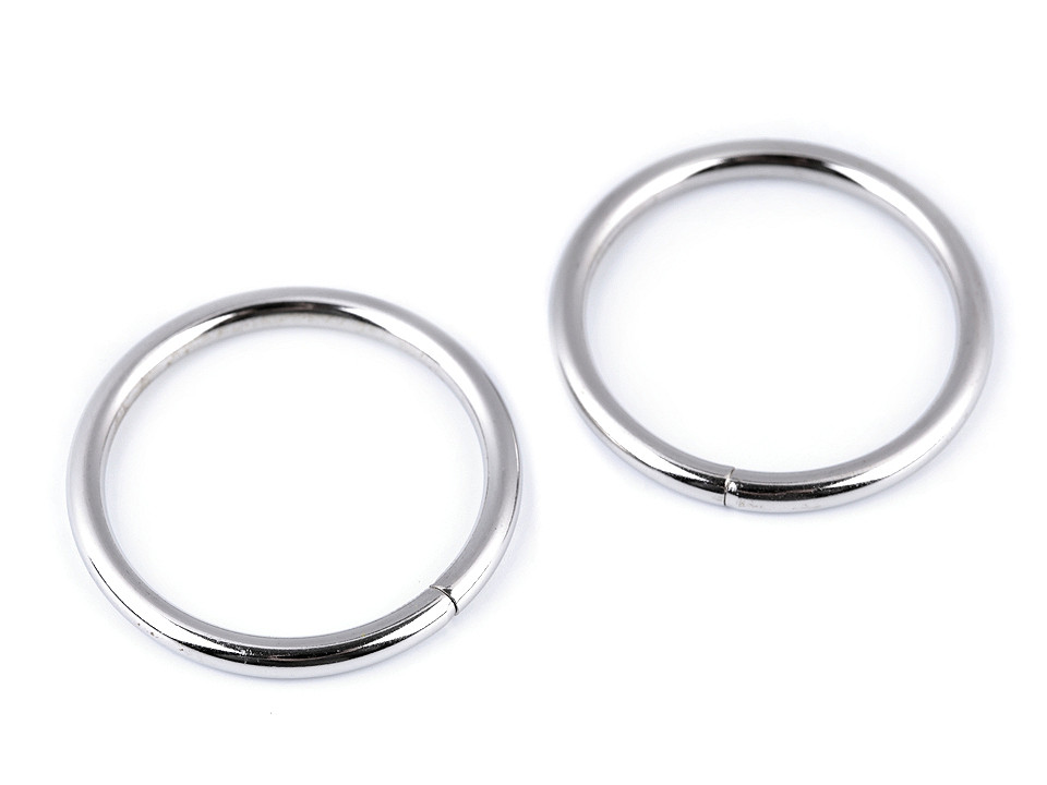 Inele metalice, ø35 mm - Nichel (10 Bucăți)