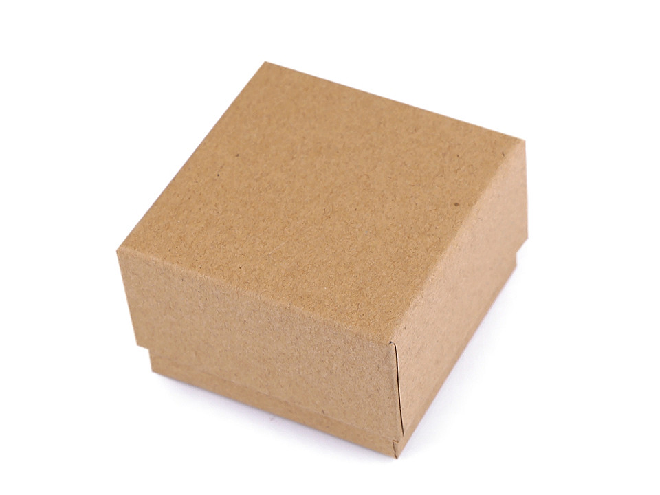 Cutie cadou / bijuterii, 7x7 cm - Maro natural (12 Bucăți)