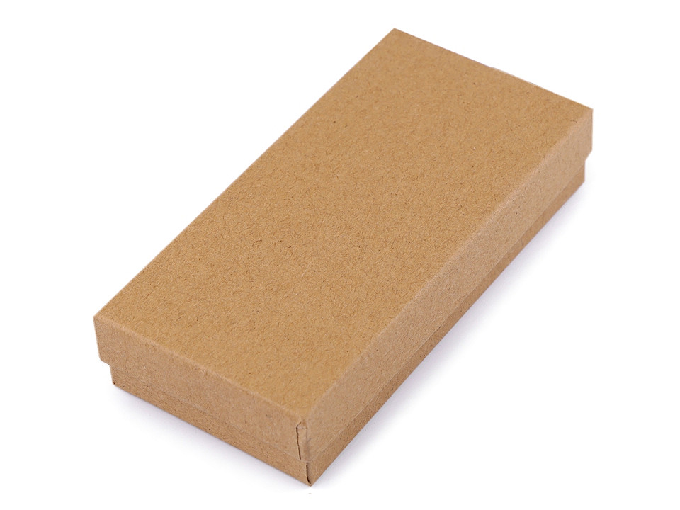 Cutie cadou / bijuterii, 7x14 cm - Maro natural (12 Bucăți)