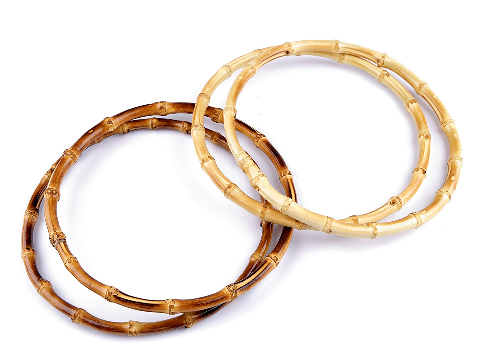 Mânere din bambus pentru geantă, ø20 cm - Bambus închis (2 Bucăți)