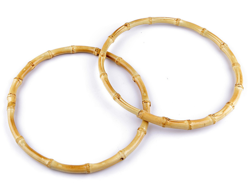 Mânere din bambus pentru geantă, ø20 cm - Bambus închis (2 Bucăți)