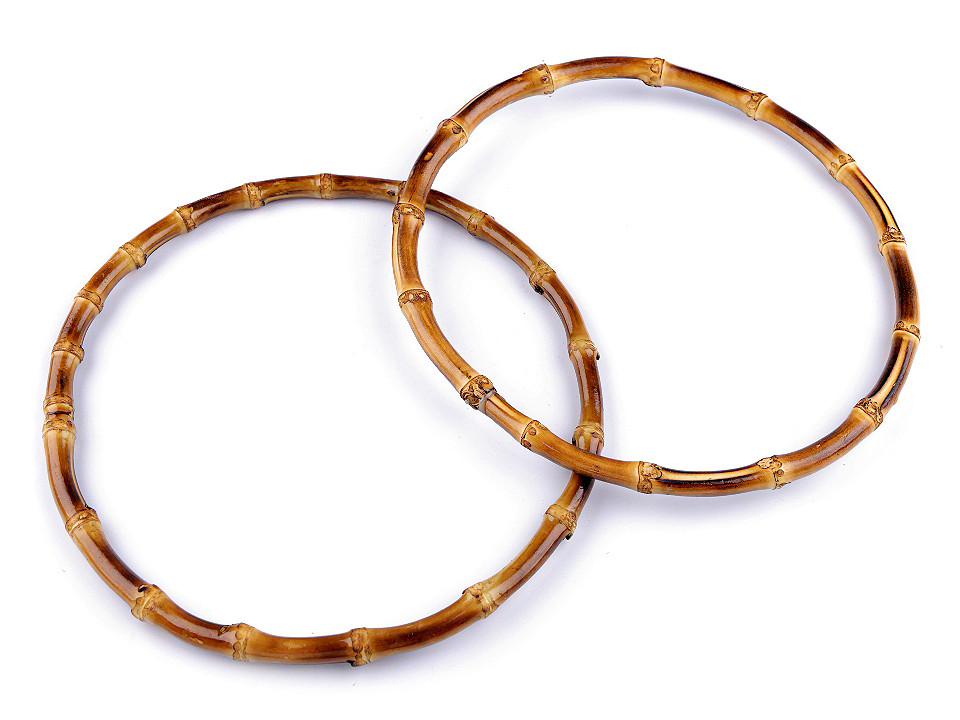 Mânere din bambus pentru geantă, ø20 cm - Bambus închis (2 Bucăți)