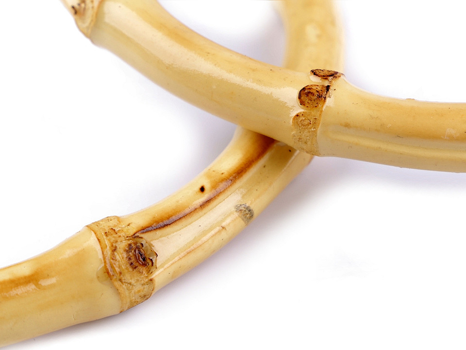 Mânere din bambus pentru geantă, ø20 cm - Bambus închis (2 Bucăți)