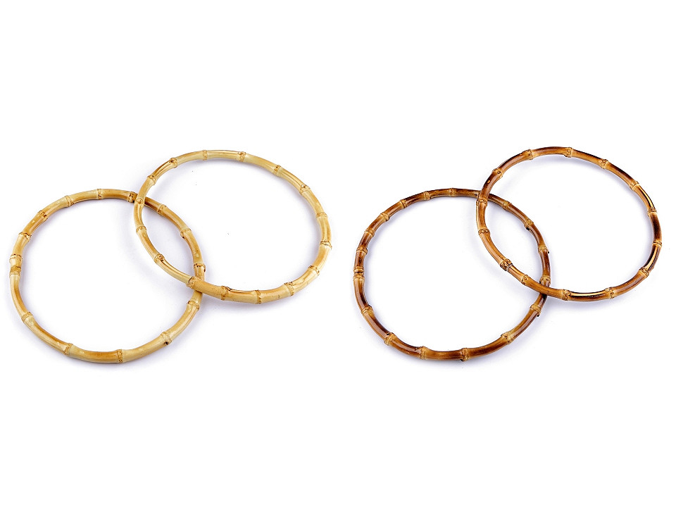 Mânere din bambus pentru geantă, ø20 cm - Bambus închis (2 Bucăți)