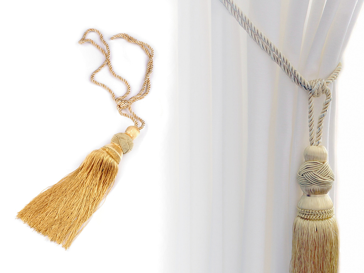 Ciucuri draperii - Crem deschis (2 Bucăți)