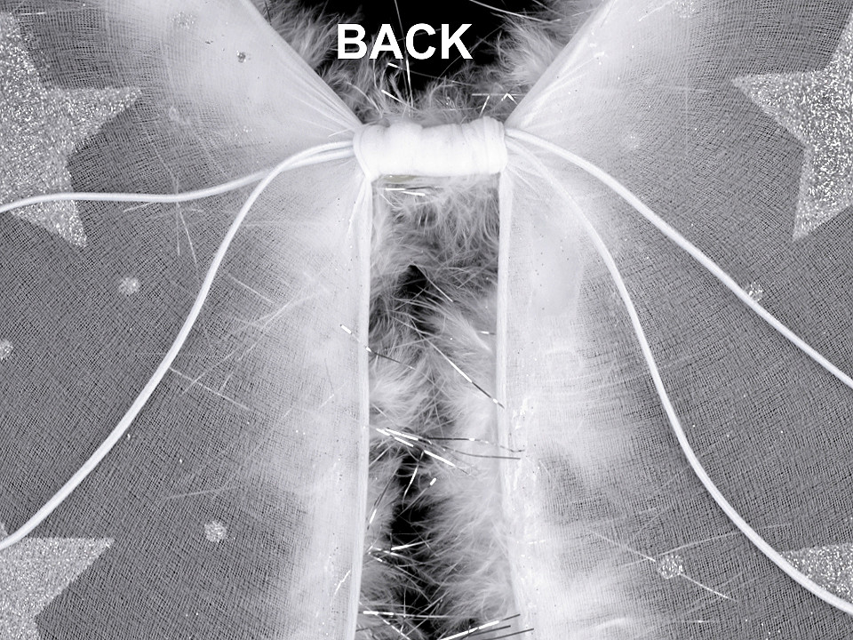 Aripi de înger cu steluțe - Alb (1 Bucată)