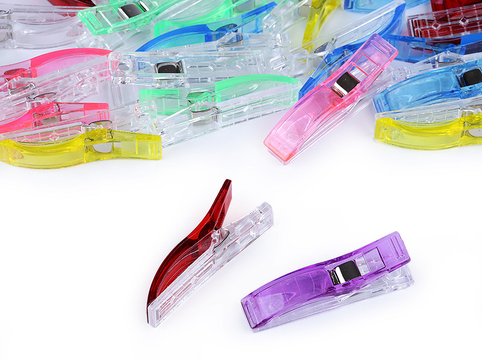 Clipsuri fixare materiale textile, 12x56 mm - Mix aleatoriu de variante (50 Bucăți)