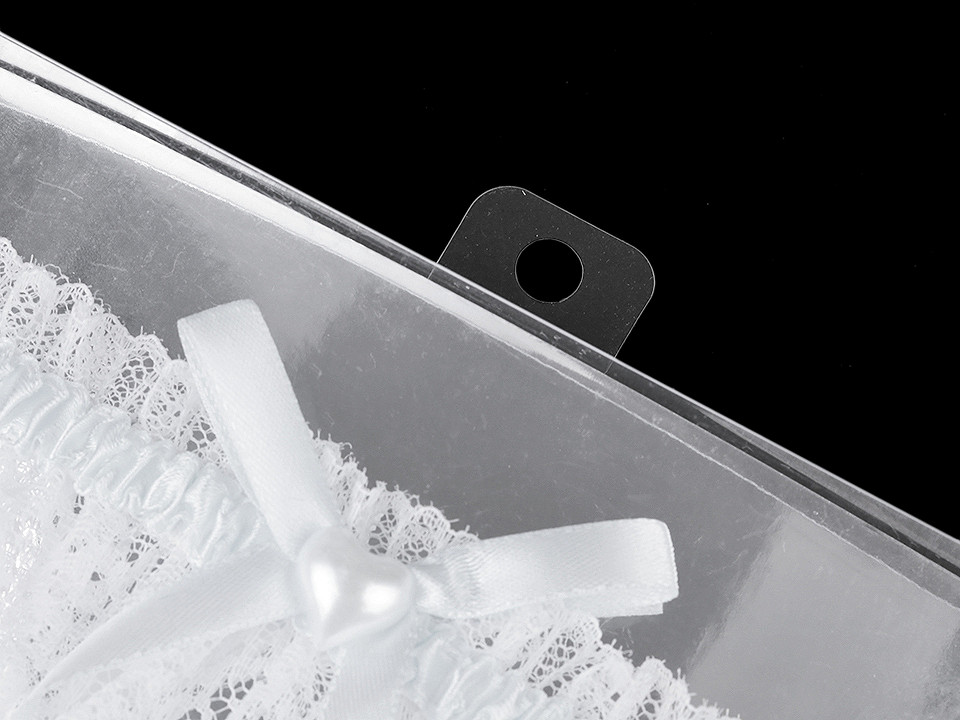 Jartieră mireasă din dantelă cu inimioară - Alb (1 Bucată)