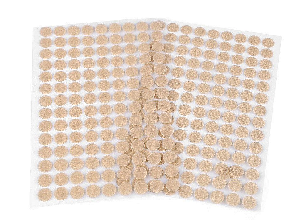 Buline arici autoadezive, complet (puf + scai), ø10 mm - Gri porumbel (1 Card)