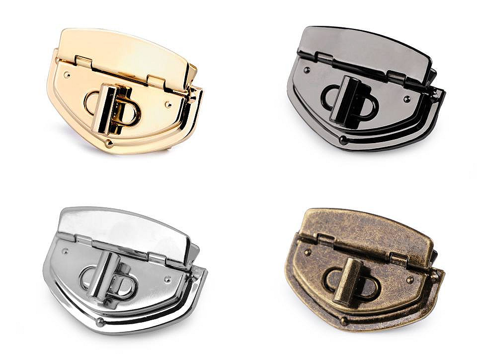 Închizătoare geantă / poșetă, 39x54 mm - Nichel negru (1 Set)