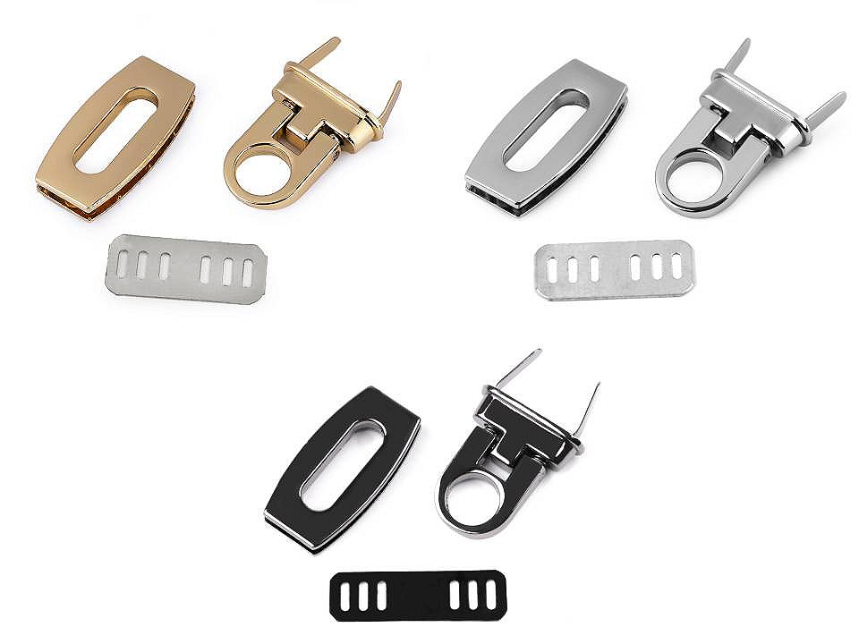 Închizătoare geantă, 20x40 mm - Nichel (1 Set)